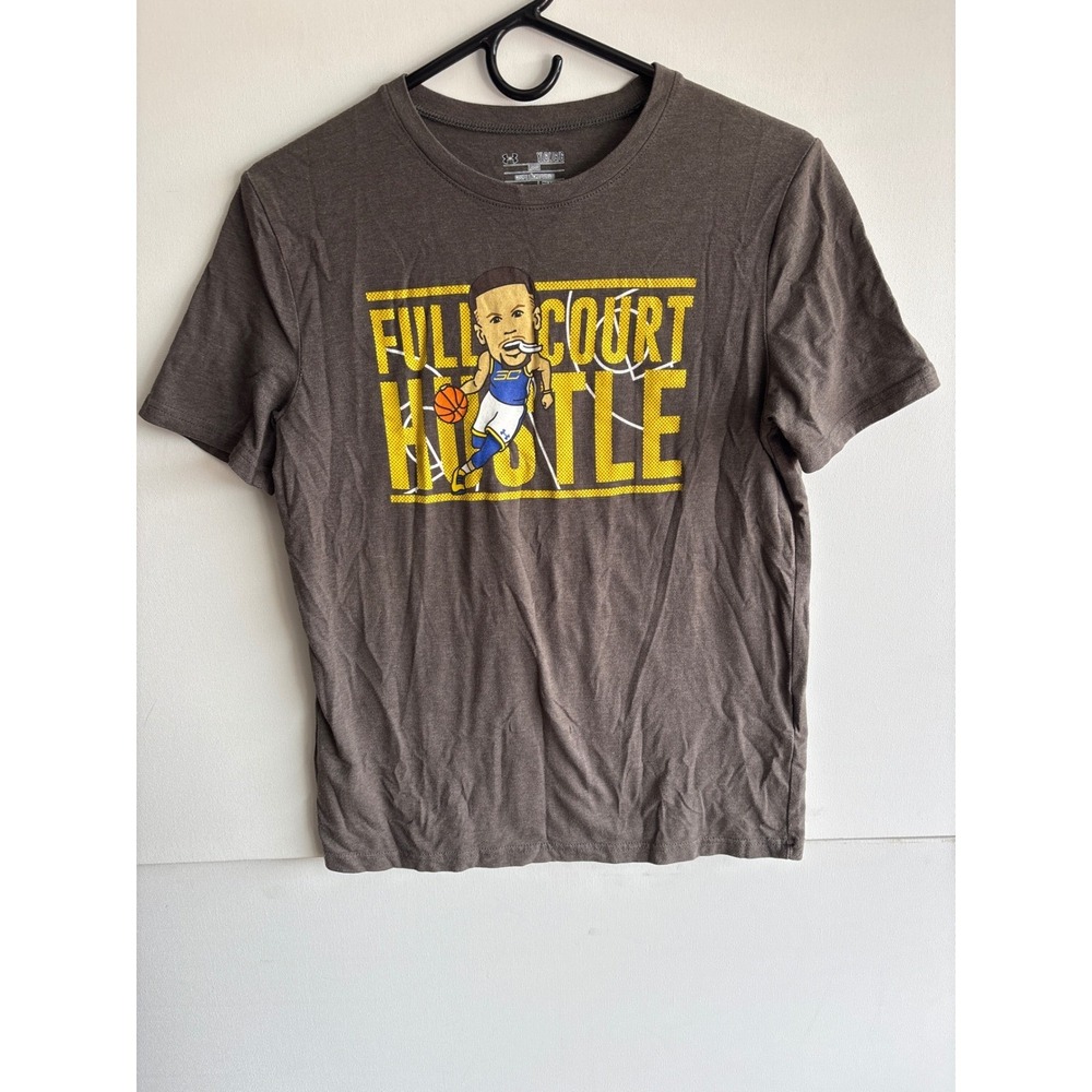 Under Armour Steph Curry Full Court Hustle Gray Graphic T Shirt Youth LG‎